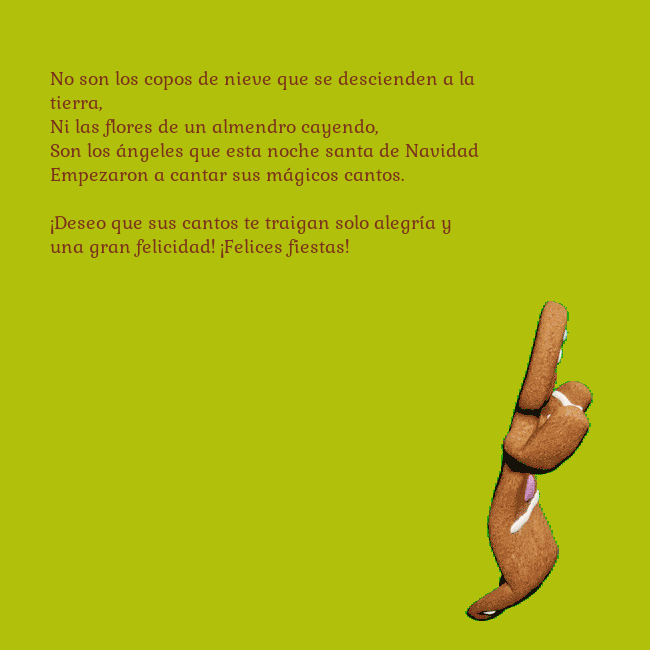 Postal electrónica animada con pan de jengibre bailando No son los copos de nieve que se descienden a la t Postal electrónica animada con pan de jengibre bailando