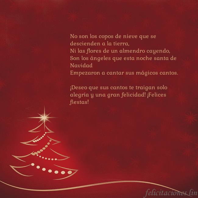 Tarjeta de Navidad roja con árbol de Navidad dorado No son los copos de nieve que se descienden a la t Tarjeta de Navidad roja con árbol de Navidad dorado