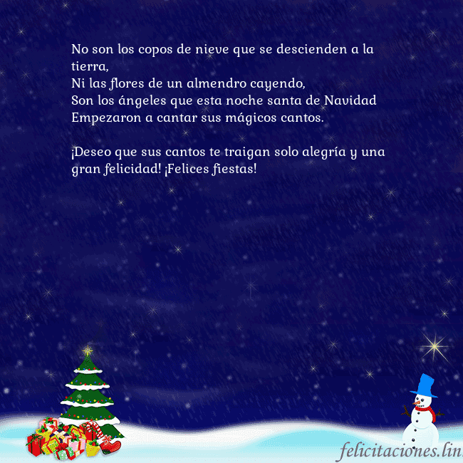 Tarjeta de felicitación con un muñeco de nieve, un árbol de Navidad y regalos No son los copos de nieve que se descienden a la t Tarjeta de felicitación con un muñeco de nieve, un árbol de Navidad y regalos