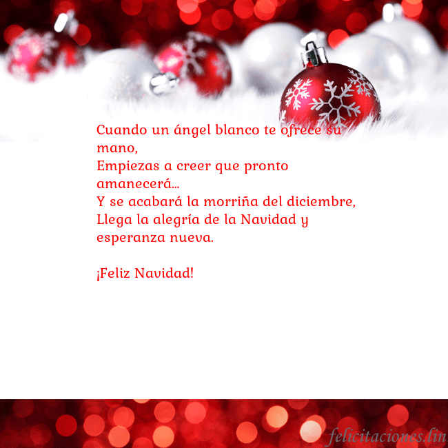 Tarjeta con juguetes de Navidad rojos Cuando un ángel blanco te ofrece su mano,
Empiezas Tarjeta con juguetes de Navidad rojos