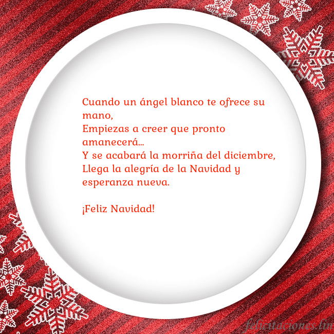 Tarjeta con marco rojo Cuando un ángel blanco te ofrece su mano,
Empiezas Tarjeta con marco rojo