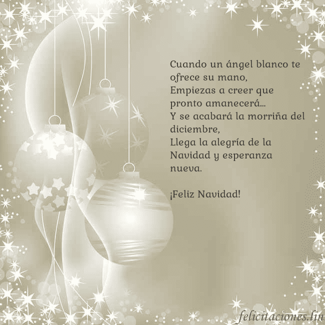 Tarjeta con juguetes de árbol de Navidad Cuando un ángel blanco te ofrece su mano,
Empiezas Tarjeta con juguetes de árbol de Navidad