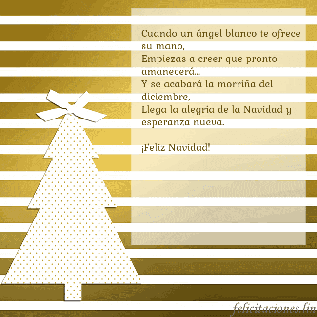 Tarjeta de felicitación de árbol de Navidad dorado brillante Cuando un ángel blanco te ofrece su mano,
Empiezas Tarjeta de felicitación de árbol de Navidad dorado brillante