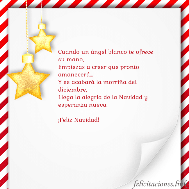 Tarjeta con estrellas doradas Cuando un ángel blanco te ofrece su mano,
Empiezas Tarjeta con estrellas doradas