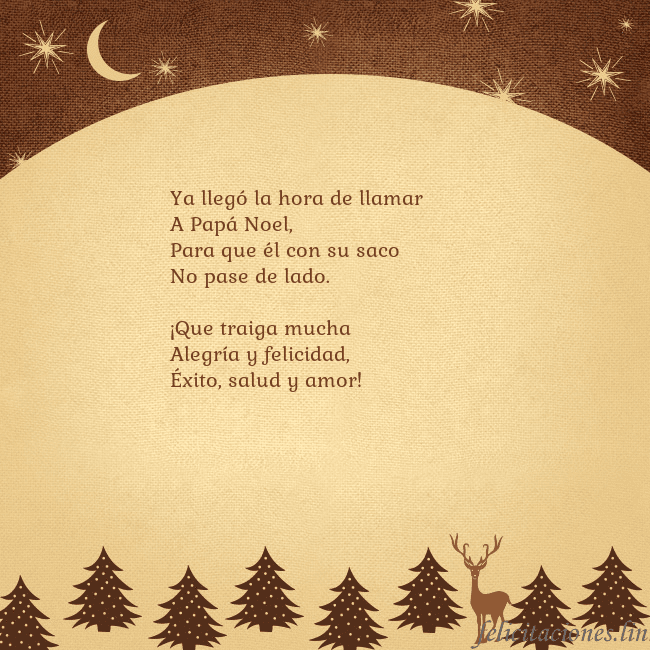 Tarjeta marrón con ciervos y abetos