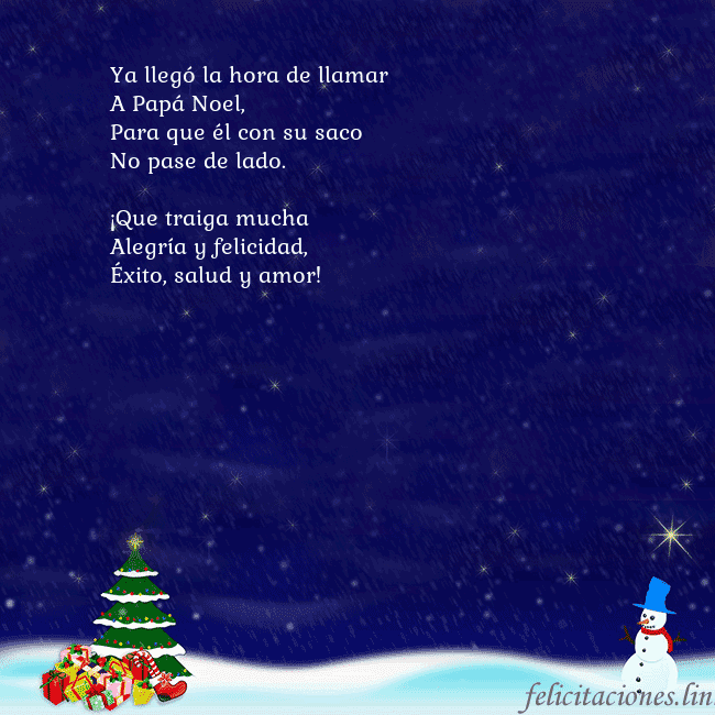 Tarjeta de felicitación con un muñeco de nieve, un árbol de Navidad y regalos