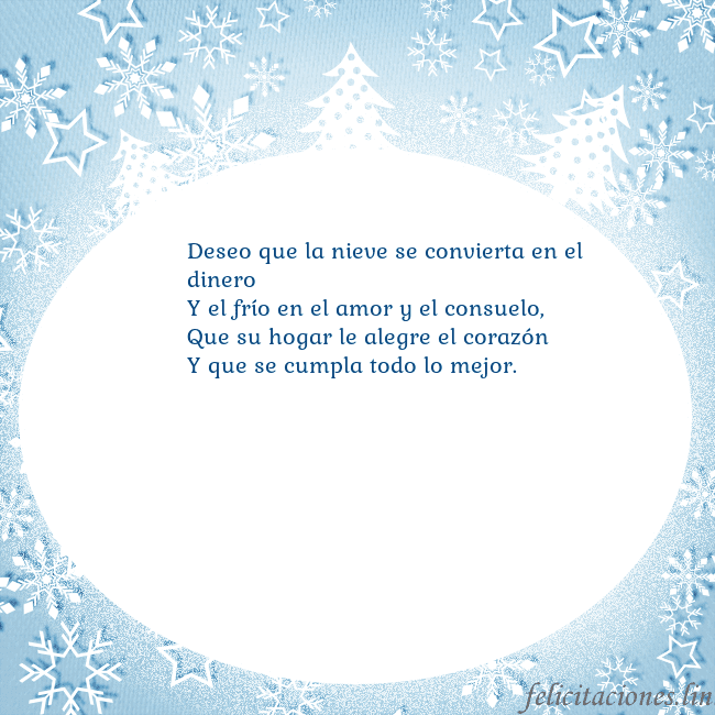 Tarjeta con abetos y copos de nieve