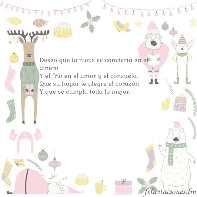 Tarjeta con un ciervo gracioso Deseo que la nieve se convierta en el dinero
Y el  Tarjeta con un ciervo gracioso