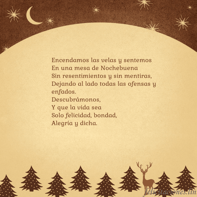 Tarjeta marrón con ciervos y abetos