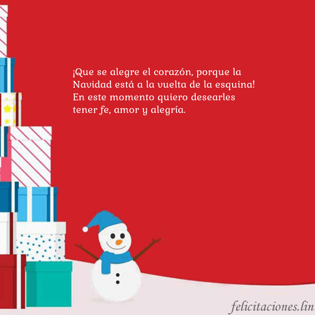 Tarjeta con regalos y muñeco de nieve