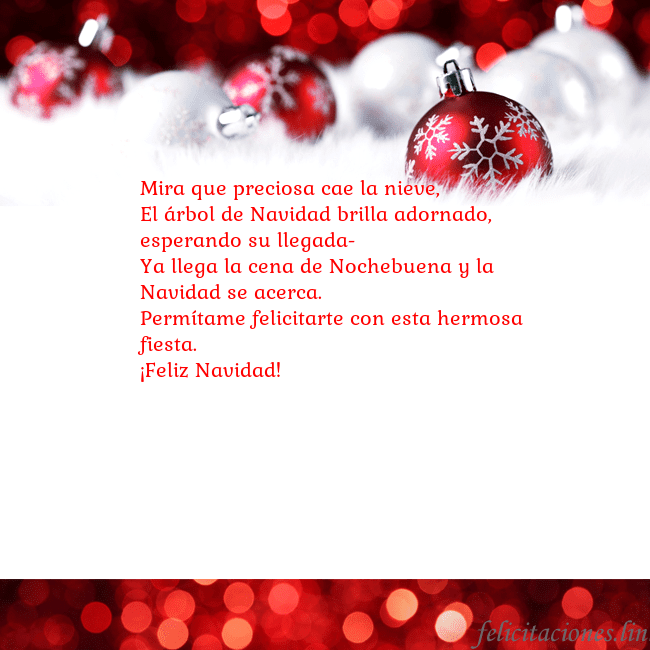 Tarjeta con juguetes de Navidad rojos Mira que preciosa cae la nieve,
El árbol de Navida Tarjeta con juguetes de Navidad rojos