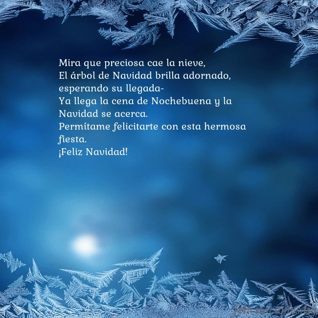 Tarjeta azul con escarcha