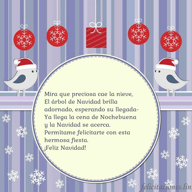 Tarjeta con pájaros navideños