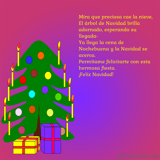 Tarjeta de felicitación brillante con un árbol de Navidad pintado Mira que preciosa cae la nieve,
El árbol de Navida Tarjeta de felicitación brillante con un árbol de Navidad pintado