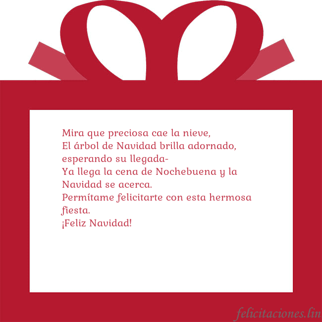 Tarjeta de felicitación - un regalo rojo Mira que preciosa cae la nieve,
El árbol de Navida Tarjeta de felicitación - un regalo rojo