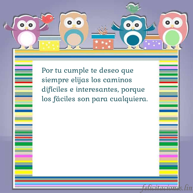 Tarjeta con búhos Por tu cumple te deseo que siempre elijas los cami Tarjeta con búhos