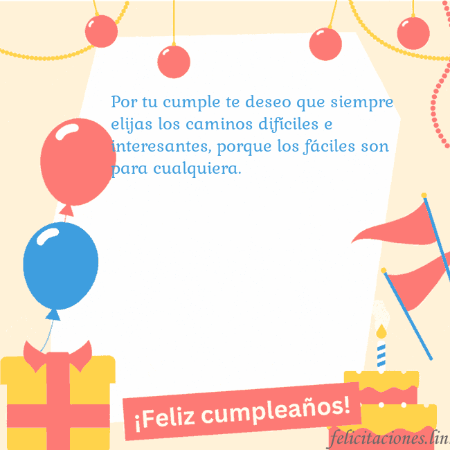 Tarjeta de cumpleaños animada con pastel Por tu cumple te deseo que siempre elijas los cami Tarjeta de cumpleaños animada con pastel