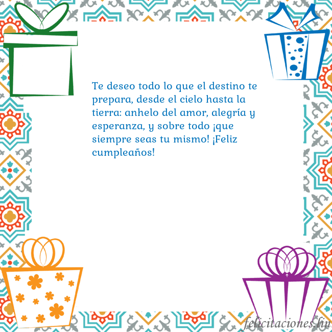 Tarjeta con regalos Te deseo todo lo que el destino te prepara, desde Tarjeta con regalos