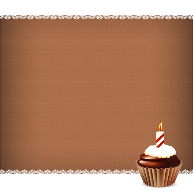 Tarjetas de cumpleaños Tarjetas de cumpleaños con cupcake y vela