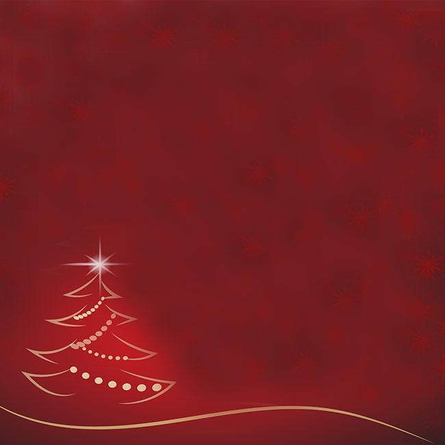 Tarjetas de Navidad Tarjeta de Navidad roja con árbol de Navidad dorado