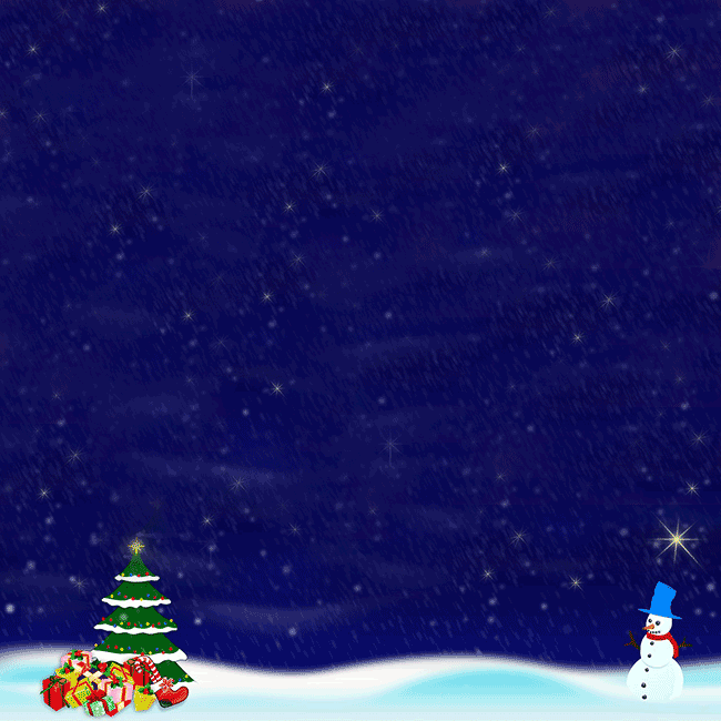 Tarjetas de Año Nuevo Tarjeta de felicitación con un muñeco de nieve, un árbol de Navidad y regalos