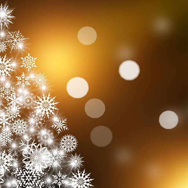 Tarjetas de Año Nuevo Tarjeta de felicitación con un árbol de Navidad hecho de copos de nieve